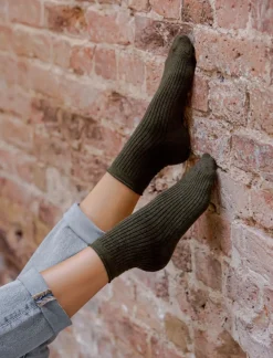 Femme Pied de Biche Chaussettes Cotelees